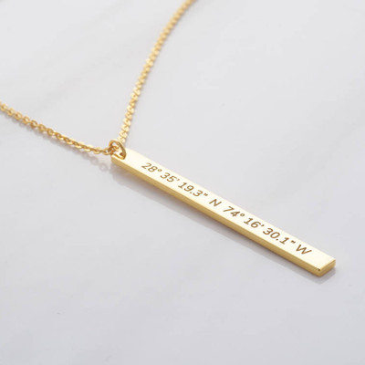 Latitude longitude necklace • Silver coordinates jewelry • Sister necklace • Sister jewelry • Sister gifts CCN06