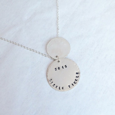 Layered Circle Necklace. Personalized necklace, with tiny heart. Sterling silver necklace, mom jewelry.