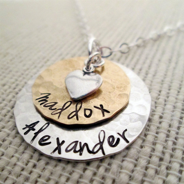 Layered Love Mom Necklace - hand stamped necklace - personalized necklace - mothers necklace