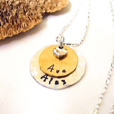 Layered Love Mom Necklace, Personalized Jewelry, Hand Stamped Necklace, Personalized Necklace, Mothers Necklace, Sterling Silver Necklace