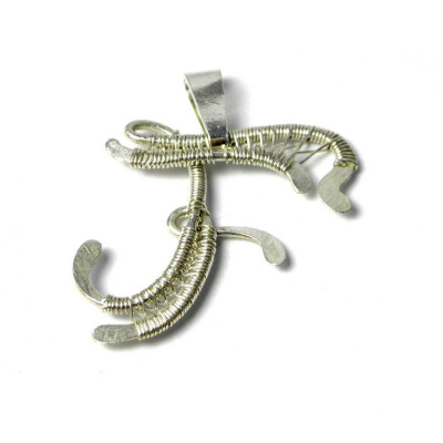Letter F Pendant Initiale for Women in Sterling Silver