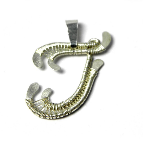 Letter P Pendant Initiale for Women in Sterling Silver