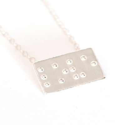 Love Braille Necklace, Braille Jewelry, Bridesmaid Jewelry, Unique Gift for Bridesmaids, Best Friend Gift, Friendship Gift, Wedding Gifts