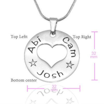 Love Necklace, Heart Necklace, Necklace for Mum, Necklace for Mother, Personalized Triple Love Necklace Silver ONLY 59