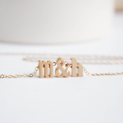 Love necklace, Couple Jewelry, Couples necklace, Initial Necklace, Gold Necklace
