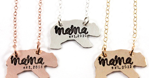 Mama Bear Gold Necklace, Jewelry: Olive & Cocoa, LLC