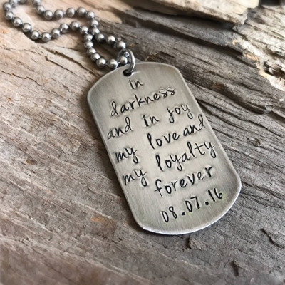 Men's Custom Sterling Silver Dog Tag Necklace, Dad Necklace, Personalized Gift, Steel Necklace, Dog Tag Jewelry, Rustic Necklace, Boxing Day