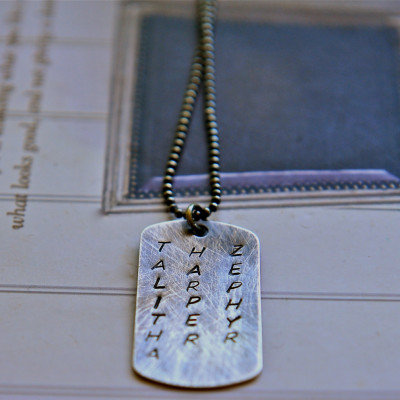 Mens Dog Tag Necklace - Mens Necklace - Personalized Dog Tag - Gift For Dad - Sterling Silver Military Dog Tag - Australian Jewellery