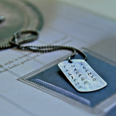 Mens Dog Tag Necklace - Mens Necklace - Personalized Dog Tag - Gift For Dad - Sterling Silver Military Dog Tag - Australian Jewellery