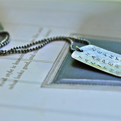 Mens Dog Tag Necklace - Mens Necklace - Personalized Dog Tag - Gift For Dad - Sterling Silver Military Dog Tag - Australian Jewellery
