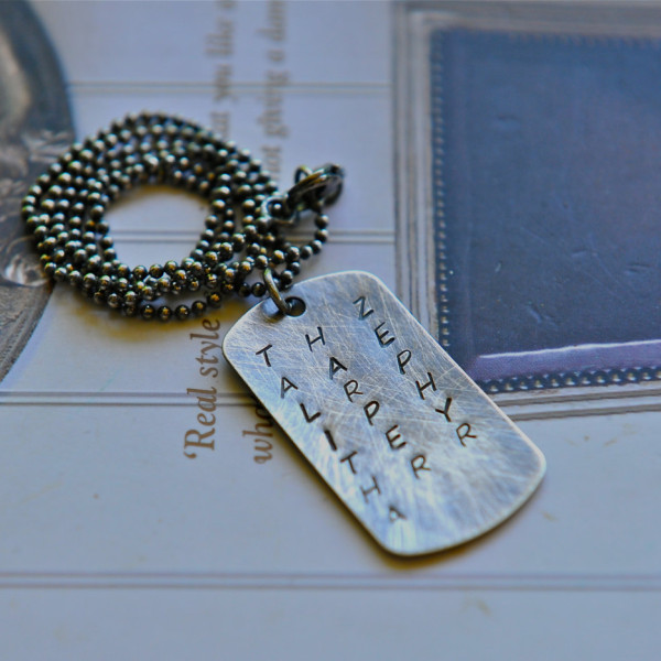 Mens Dog Tag Necklace - Mens Necklace - Personalized Dog Tag - Gift For Dad - Sterling Silver Military Dog Tag - Australian Jewellery