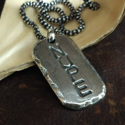 Mens Necklace Dog Tag Personalized Necklace Name Necklace for Him Gift for Husband Boyfriend Valentines Day Gift for Him Fathers Day