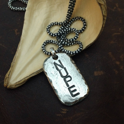 Mens Necklace Dog Tag Personalized Necklace Name Necklace for Him Gift for Husband Boyfriend Valentines Day Gift for Him Fathers Day