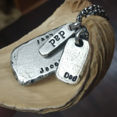 Mens Necklace Dog Tag Personalized Necklace Name Necklace for Him Gift for Husband Boyfriend Valentines Day Gift for Him Fathers Day