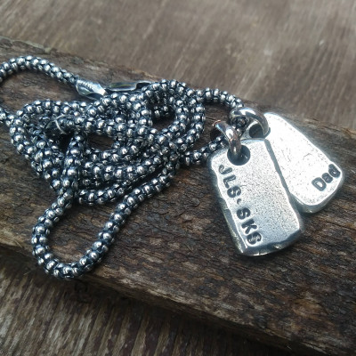 Mens Necklace Dog Tag Personalized Necklace Name Necklace for Him Gift for Husband Boyfriend Valentines Day Gift for Him Fathers Day