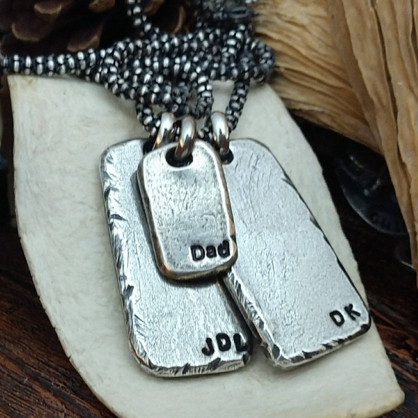Mens Necklace Dog Tag Personalized Necklace Name Necklace for Him Gift for Husband Boyfriend Valentines Day Gift for Him Fathers Day