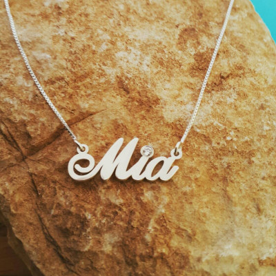 Mia style Sterling Silver Name Necklace, Birthstone Necklace, ORDER ANY NAME, personalized name necklace, necklace with name, custom mad