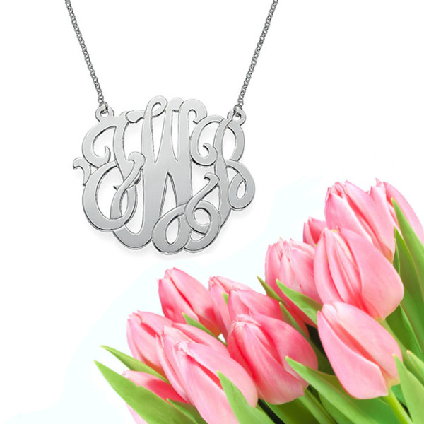 Modern Monogram Necklace (silver)