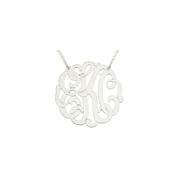 Mono137 - 2" Sterling Silver XL Monogram Necklace