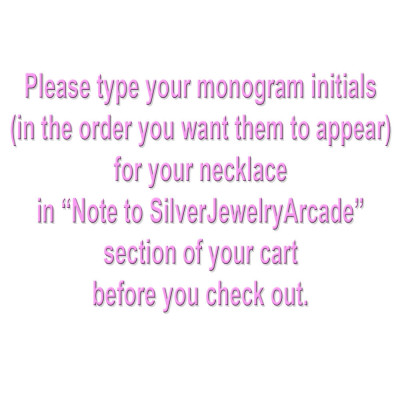 Monogram Necklace - 1.75 inch Handcrafted Designer Sterling Silver Monogram Necklace - Made in USA