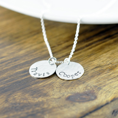 Mother Necklace - Mommy Necklace -Name Necklace - Personalized Necklace - Hand Stamped Necklace, Mom Grandma Necklace