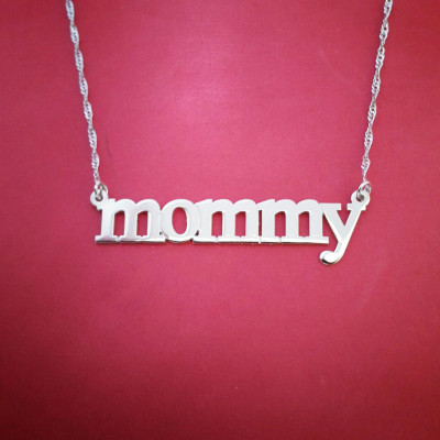 Mother Necklace Sterling Silver Mommy Necklace Name Chain Silver Mother Name Necklace Mother Jewelry Grandmother Necklace