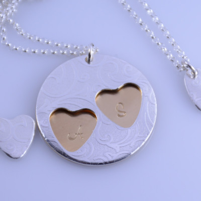 Mother and 2 daughters necklace set. Mother 2 daughters necklace. Mother and two daughters gift.