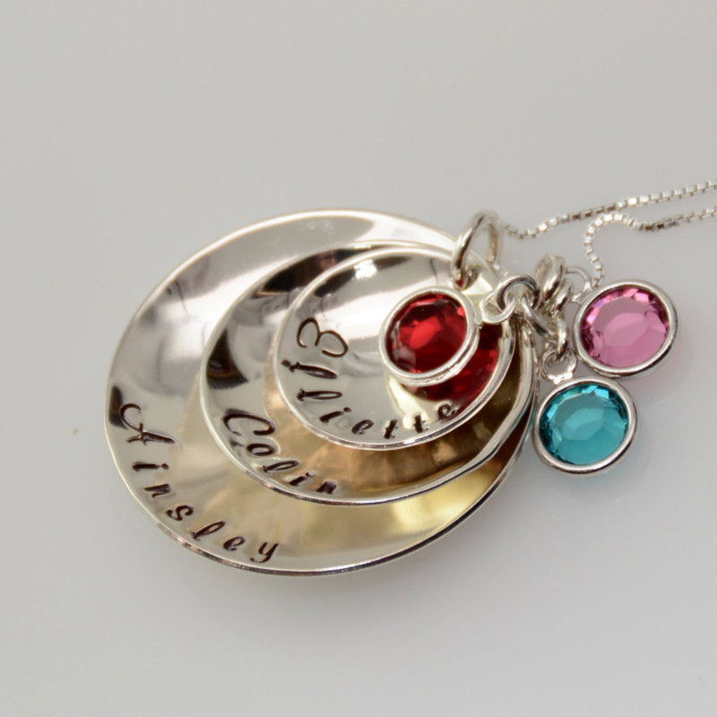 Customize Charms|custom Engraved Stainless Steel Beads & Crystal Necklace  For Mom