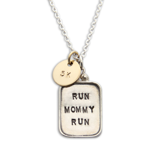 Mothers Necklace- custom run mommy run necklace. Gifts for Runners. Gift for Mom. Mini Medal. Runner Necklace. jpstyle jewelry