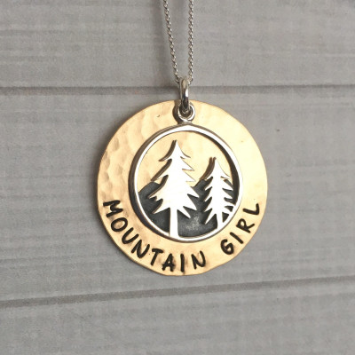 Mountain Girl Necklace - The Mountains Are Calling - Mountain Jewelry - Outdoor Lover Gift - Mountain Necklace - Christmas Gift for Her