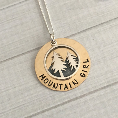 Mountain Girl Necklace - The Mountains Are Calling - Mountain Jewelry - Outdoor Lover Gift - Mountain Necklace - Christmas Gift for Her