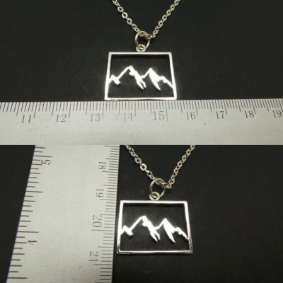 Mountain Range Colorado Necklace - State Shaped Necklaces - Mountains in Colorado Necklace - State Necklaces