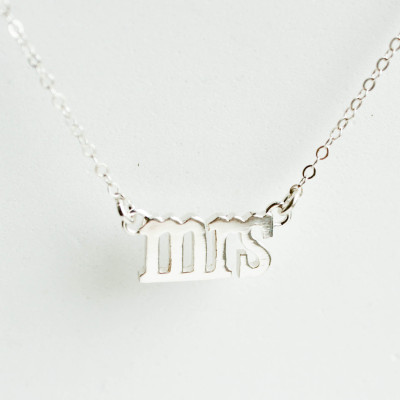 Mrs Necklace, Silver Mrs Necklace, Bridal Shower Gift, Bridal Jewelry, Wedding Jewelry, Soon to be Mrs