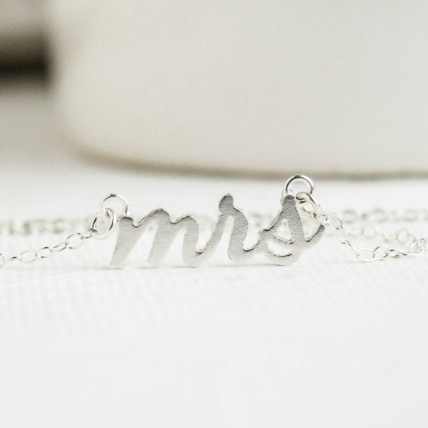 Mrs Necklace, Silver Mrs Necklace, Soon to be Mrs, Future Mrs, Mrs, Gift for Mrs, Bridal Shower Gift, Bridal Jewelry, Wedding Jewelry