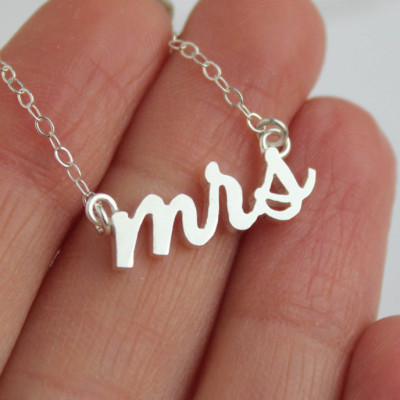 Mrs Necklace, Silver Mrs Necklace, Soon to be Mrs, Future Mrs, Mrs, Gift for Mrs, Bridal Shower Gift, Bridal Jewelry, Wedding Jewelry