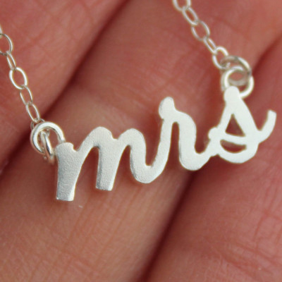 Mrs Necklace, Silver Mrs Necklace, Soon to be Mrs, Future Mrs, Mrs, Gift for Mrs, Bridal Shower Gift, Bridal Jewelry, Wedding Jewelry