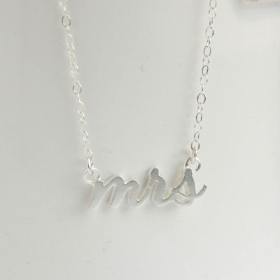 Mrs Necklace, Silver Mrs Necklace, Soon to be Mrs, Future Mrs, Mrs, Gift for Mrs, Bridal Shower Gift, Bridal Jewelry, Wedding Jewelry