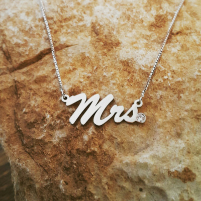 Mrs Necklace Wedding Gift Necklace for Bride My Name Necklace Silver Name Necklace Bridesmaid Gift Mrs. Bridal Shower Gift ORDER ANY NAME