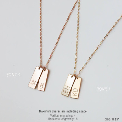 Multi tag necklace Sterling Silver, Gold Plated, Rose Gold • NBV16x6M