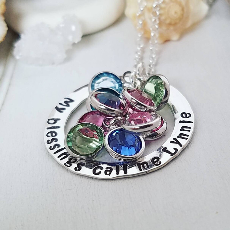 Amazon.com: Birthstone Necklace for Women Mothers Day Gifts for Her  Personalized Jewelry Initial Necklace for Mom Birthstone Gift Grandma  Necklaces -BSON-H-L-D : Handmade Products