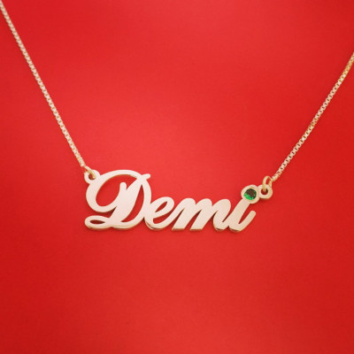 My Name on Necklace - Name Necklace Demi Name Necklace White Gold Name Necklace Nameplate Necklace Xmas Gift Xmas Present