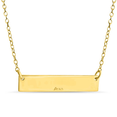 Name Bar Maria Charm Pendant Jump Ring Necklace #18k Gold Plated over 925 Sterling Silver #Azaggi N0779G_Maria