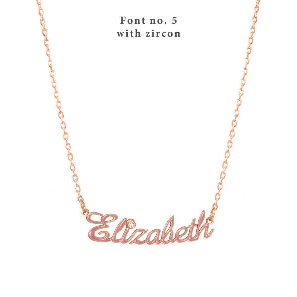 Name Enamel Necklace Sterling Silver 925,Rose Gold Necklace,Yellow Gold Necklace,Custom Name Necklace,Personalized Name,Bridesmaids Gift