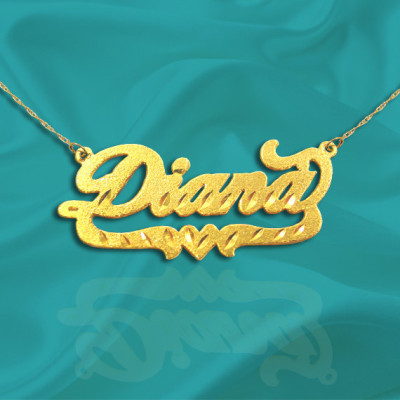 Name Necklace - 18k Gold Plated Sterling Silver - Personalized Name Necklace - Made in USA