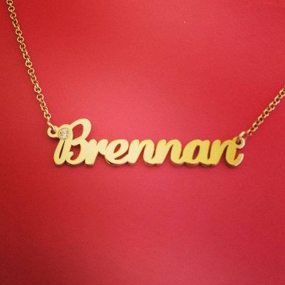 Name Necklace - Gold Plated Name Necklace Birthstone Name Necklace Birthstone Necklace Customized Name Necklace