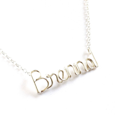 Name Necklace. Custom Sterling Silver Name Necklace. Personalized Silver Name Necklace. Script Name Necklace. Gift under 50