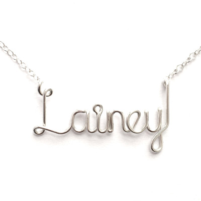 Name Necklace. Custom Sterling Silver Name Necklace. Personalized Silver Name Necklace. Script Name Necklace. Gift under 50