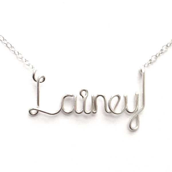 Name Necklace. Custom Sterling Silver Name Necklace. Personalized Silver Name Necklace. Script Name Necklace. Gift under 50