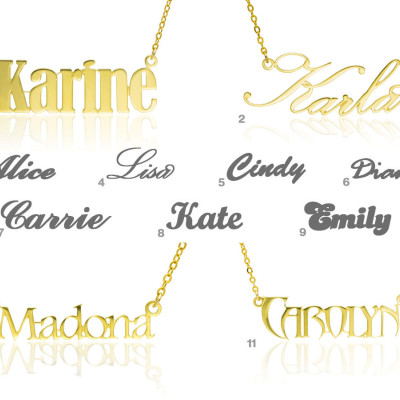 Name Necklace, Gold Name Necklace, Personalized Necklace Delicate Name Necklace