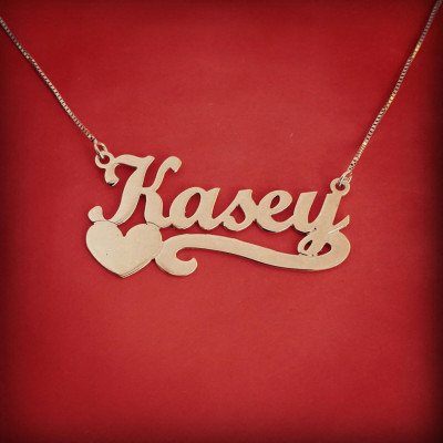 Name Necklace Gold Name Necklace Real Gold Name Necklace With Name Chain 18k Gold Nameplate Woman Jewelry Kasey Name Necklace Birthday Gift